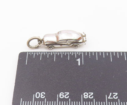 925 Sterling Silver  Vintage Shiny Smooth Petite Car Drop Pendant  PT16393