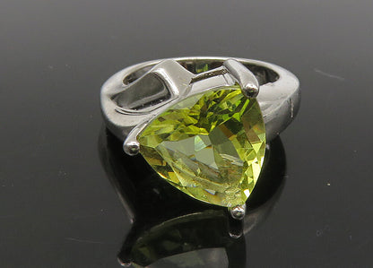 925 Sterling Silver  Vintage Citrine & Genuine Diamonds Band Ring Sz 5 RG21801
