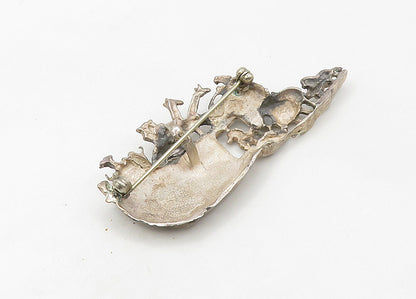 925 Sterling Silver  Vintage Noah's Ark Religious Motif Brooch Pin  BP8392