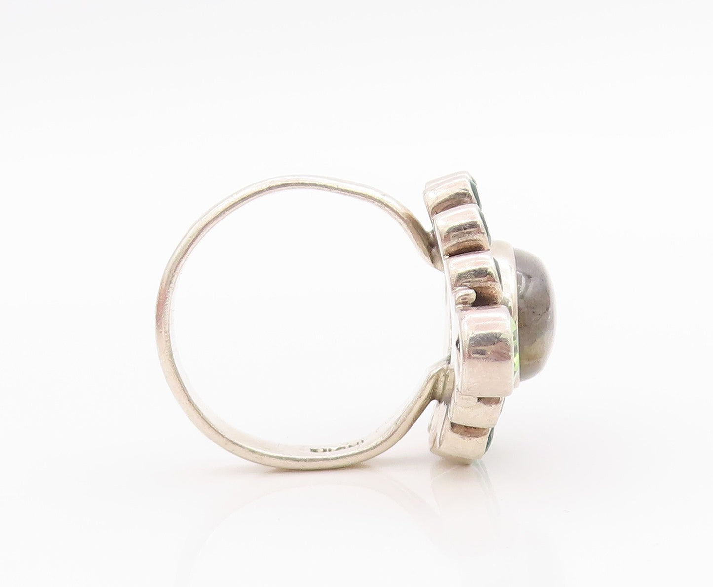 925 Sterling Silver Vintage Ring NICKY BUTLER Labradorite Jade  Sz 9  RG33166