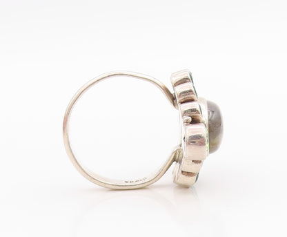 925 Sterling Silver Vintage Ring NICKY BUTLER Labradorite Jade  Sz 9  RG33166