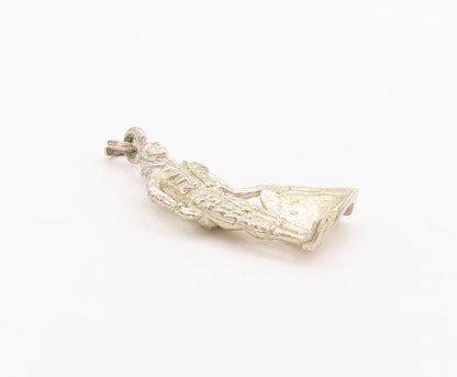 925 Sterling Silver Vintage Pendant Mini Carved Matador With Cloth  PT22915
