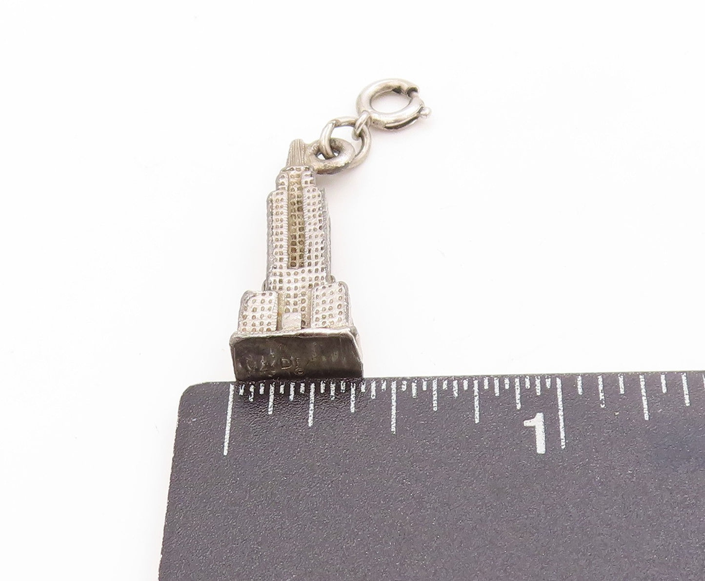 925 Sterling Silver Vintage Pendant 3D NYC Empire State Building Charm  PT25106