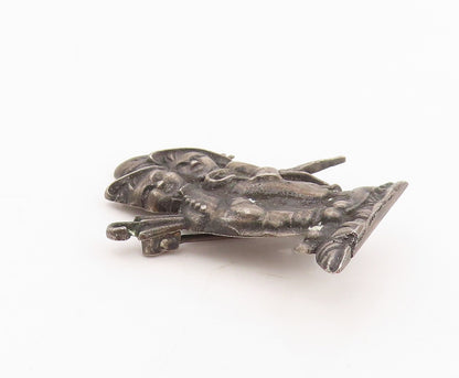 925 Sterling Silver Vintage Brooch Pin Antique Hummel Boy & Girl Figure  BP12242