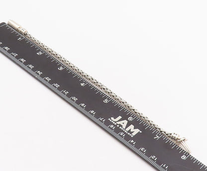 925 Sterling Silver Vintage Bracelet Solid Breaded Barrel Loack  BT10683