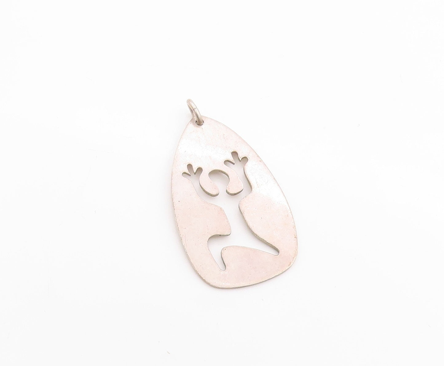 925 Sterling Silver Vintage Pendant Minimalistic Running Human Cutout PT24685