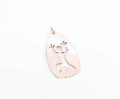 925 Sterling Silver Vintage Pendant Minimalistic Running Human Cutout PT24685
