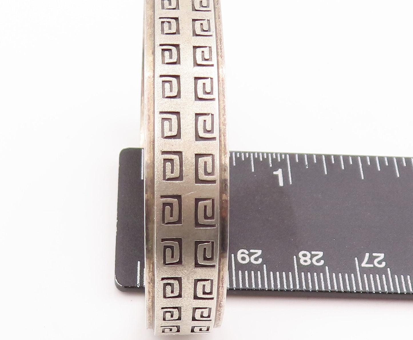 925 Sterling Silver Vintage Bracelet Designer Spiral Maze Etched Cuff  BT10552
