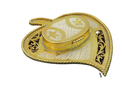 925 Sterling Silver  Vintage Two Tone Floral Swirl Pill Box (OPENS)  TR1775