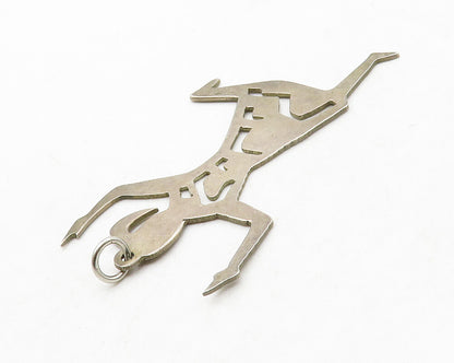 925 Sterling Silver  Vintage Dark Tone Cutout Dancing Woman Pendant  PT10327