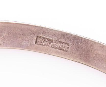 925 Sterling Silver Vintage Bracelet CHINESE EXPORT Antique Floral Cuff  BT11188
