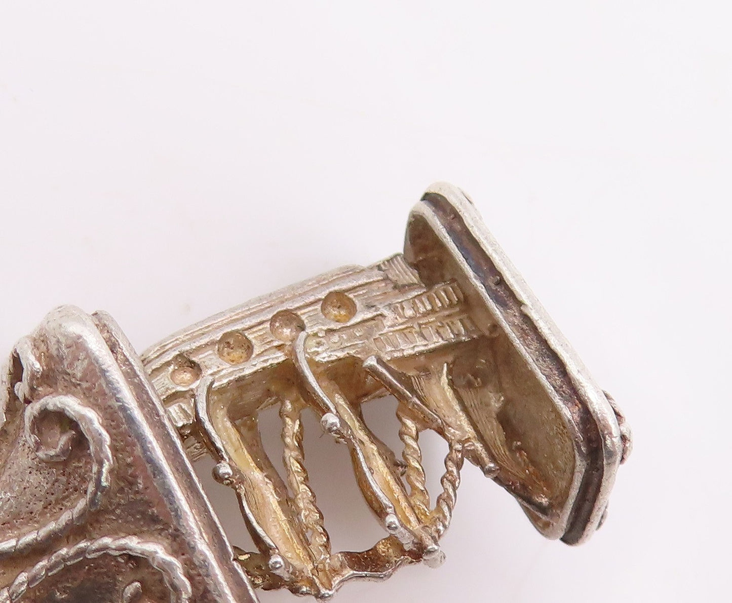 925 Sterling Silver Vintage Pendant 3D Miniature Potbelly Stove Charm  PT25244