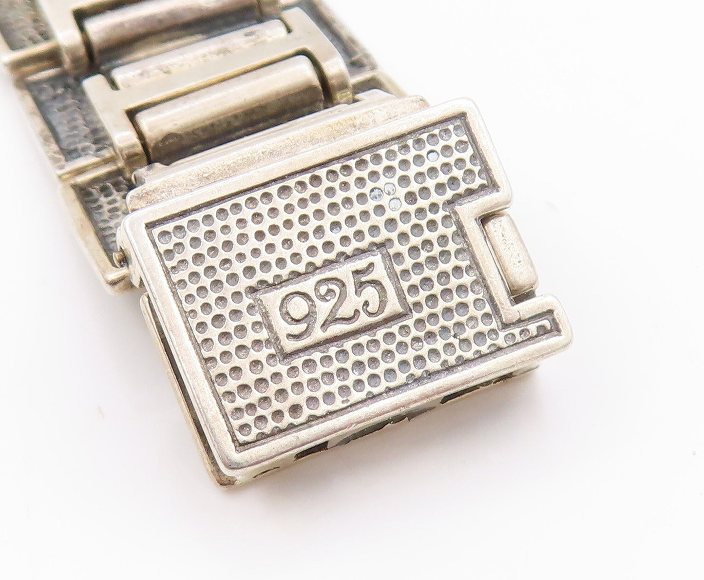 14k Gold 925 Sterling Silver Vintage Bracelet ISRAEL Floral Design  BT11044