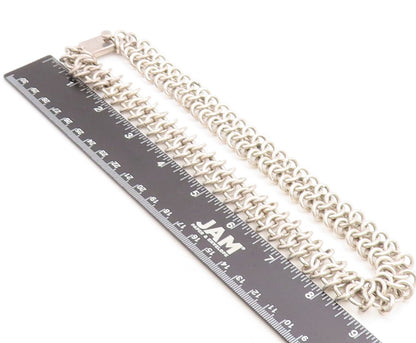 MEXICO 925 Sterling Silver  Vintage Minimalist Chunky Chain Necklace  NE1767