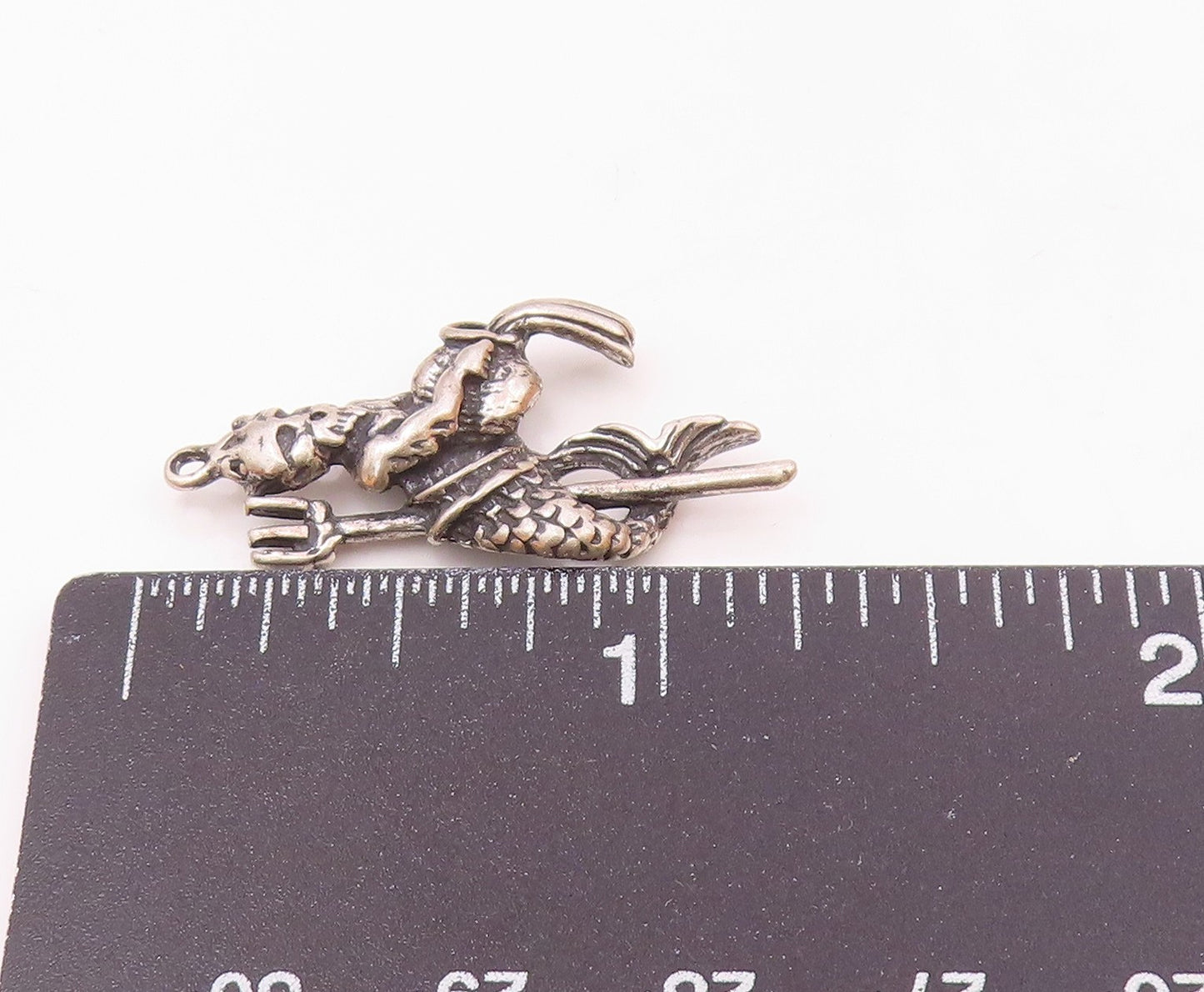 925 Sterling Silver  Vintage Aqua Man Motif With Trident Pendant  PT21687