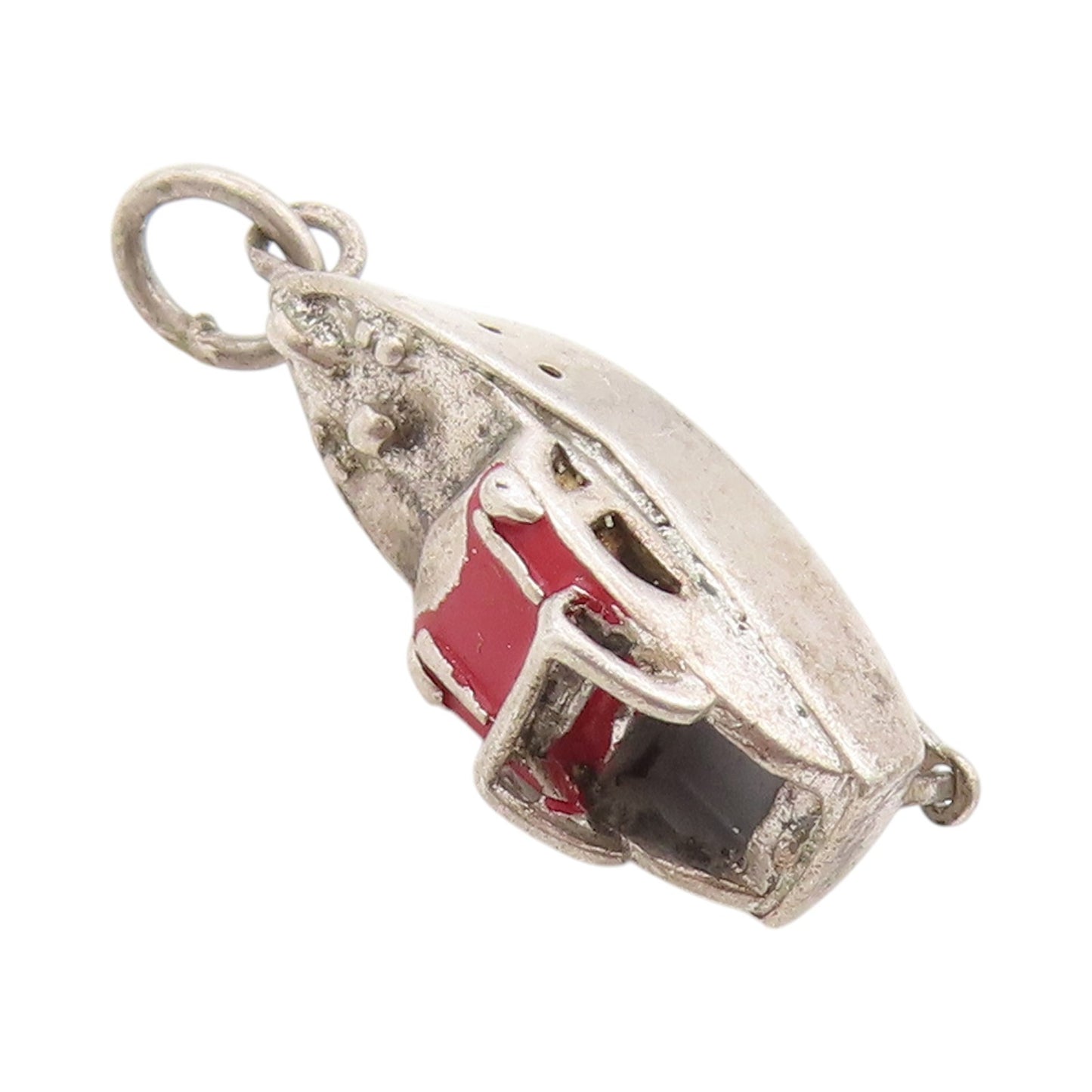 925 Sterling Silver Vintage Pendant Enameled Personal Boat Charm  PT24730