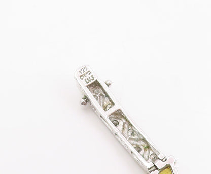 925 Sterling Silver Vintage Bracelet Multi Gemstone Geometric Panel Link BT11692