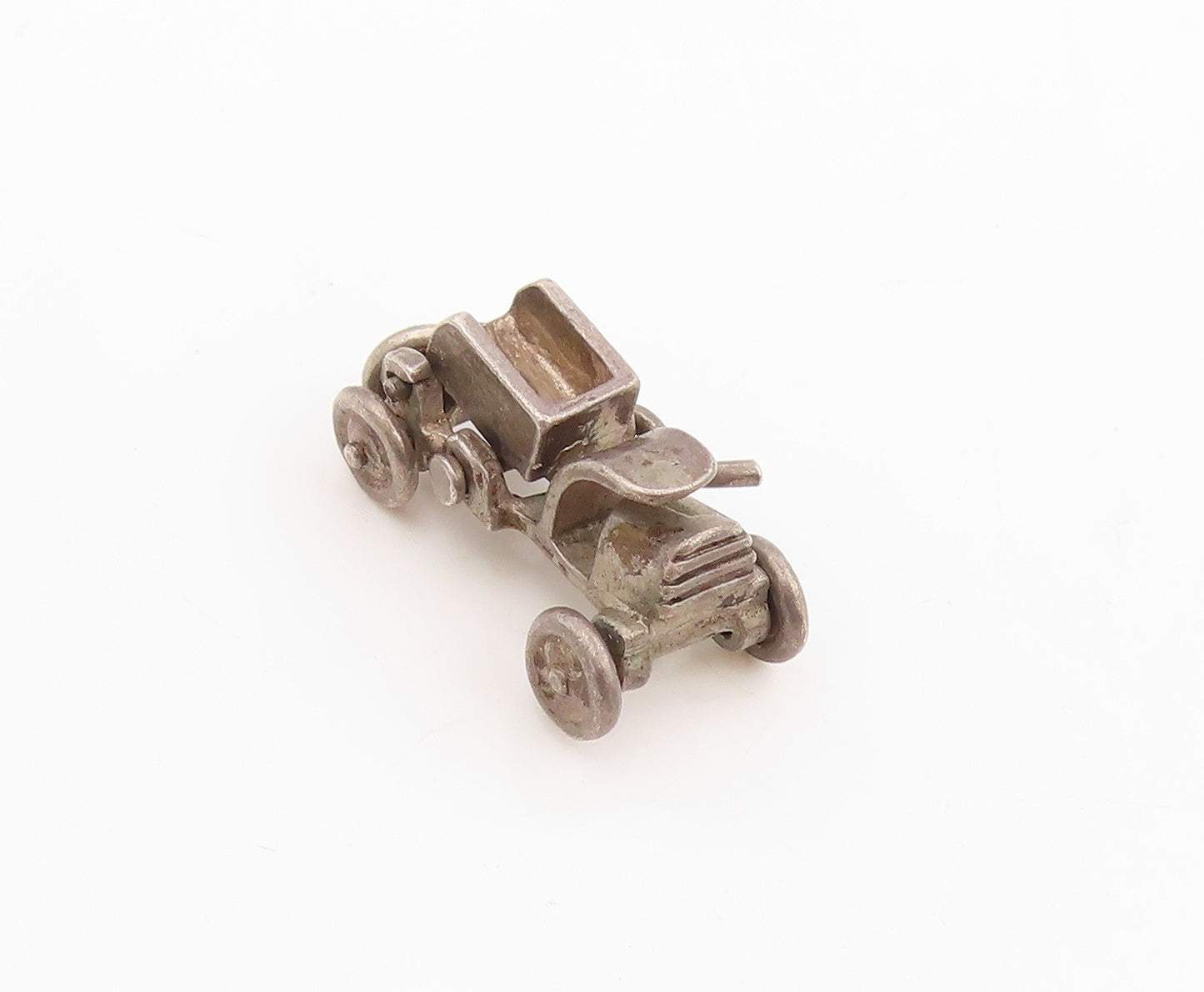 925 Sterling Silver Vintage Pendant 3D Classic Dump Truck Charm MOVES  PT25408