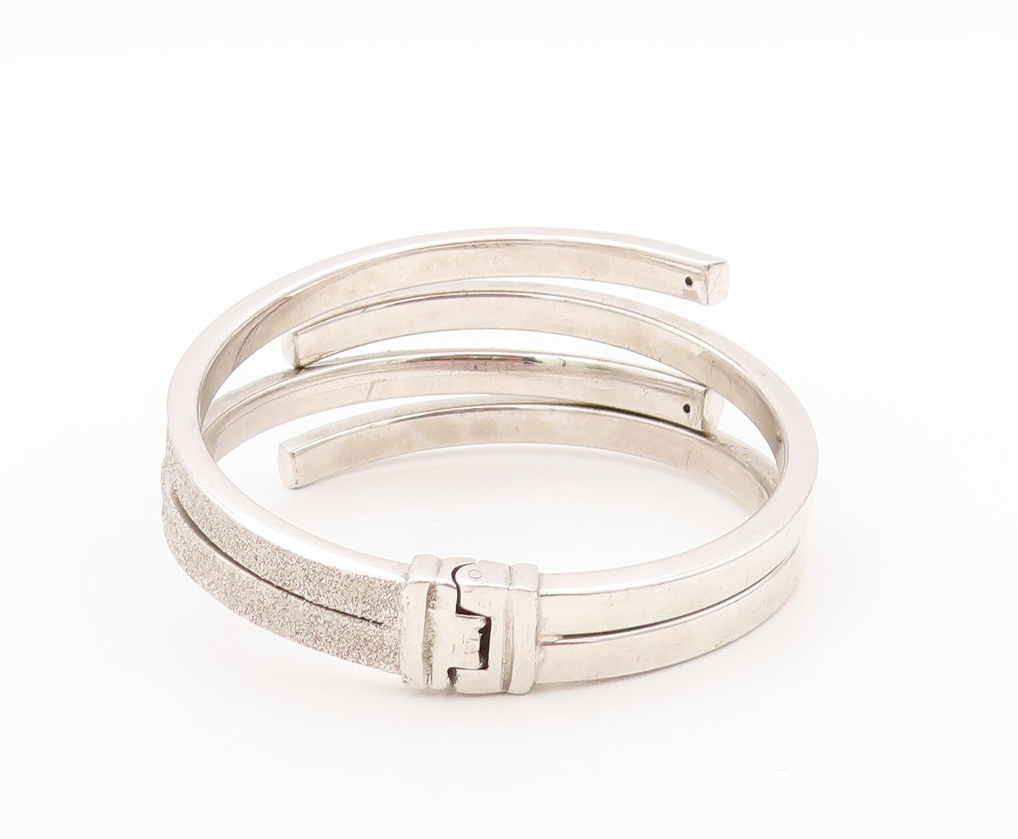 925 Sterling Silver Vintage Bracelet PIANEGONDA Hinged Split Bands  BT10834