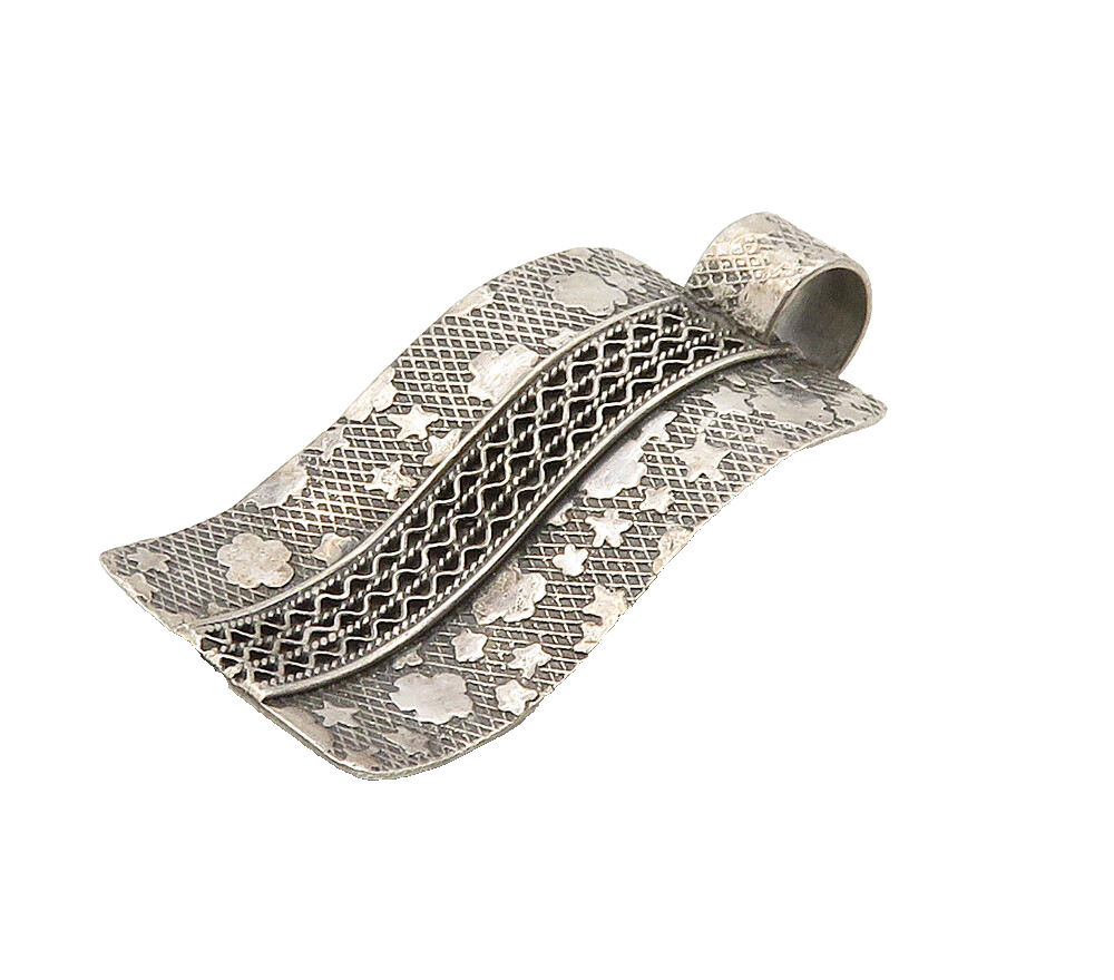 DESIGNER 925 Sterling Silver  Vintage Dark Tone Swirl Twist Pendant  PT12498
