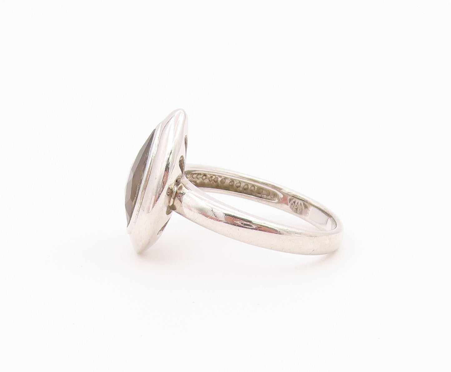 925 Sterling Silver Vintage Ring Teardrop Ammolite Statement Band  Sz 8  RG36427
