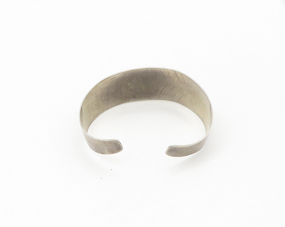SYLVIA CHEE NAVAJO 925 Silver  Vintage Black Onyx Arrow Cuff Bracelet  BT6783