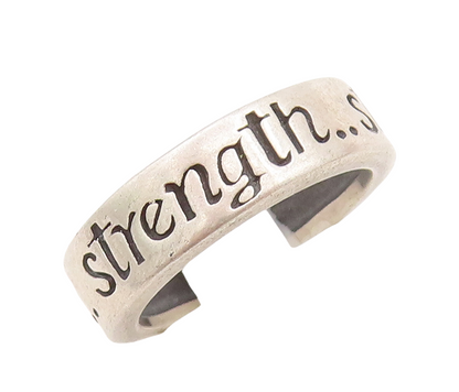 925 Sterling Silver Vintage Ring Minimalist Solid Etched Strength  Sz 6  RG28754