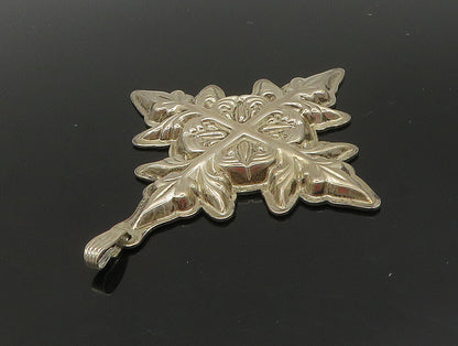REED & BARTON 925 Silver  Vintage Hallow Christmas Cross Pendant  PT19778