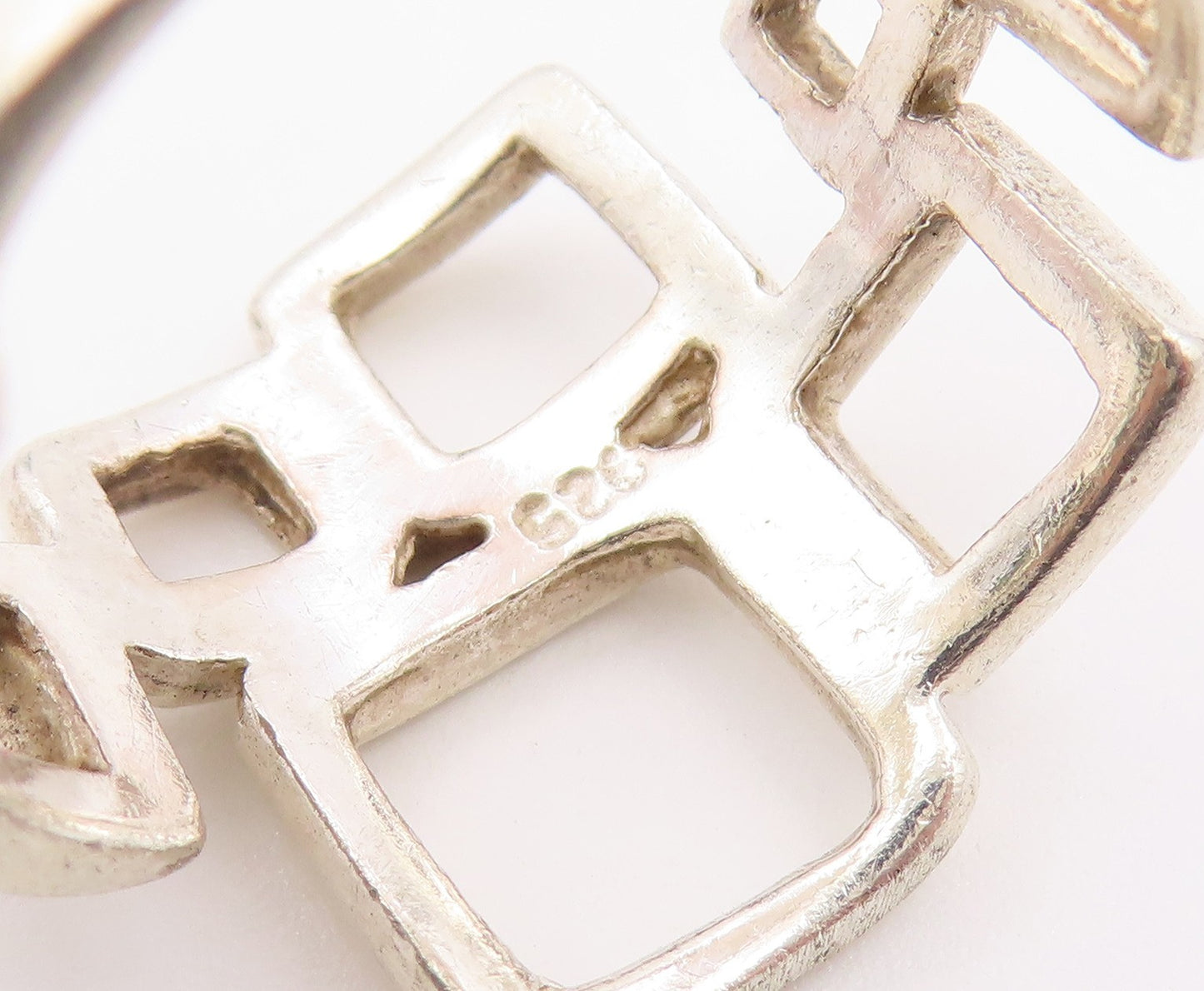 925 Sterling Silver Vintage Ring Minimalist Staggered Square Band  Sz 9  RG36596