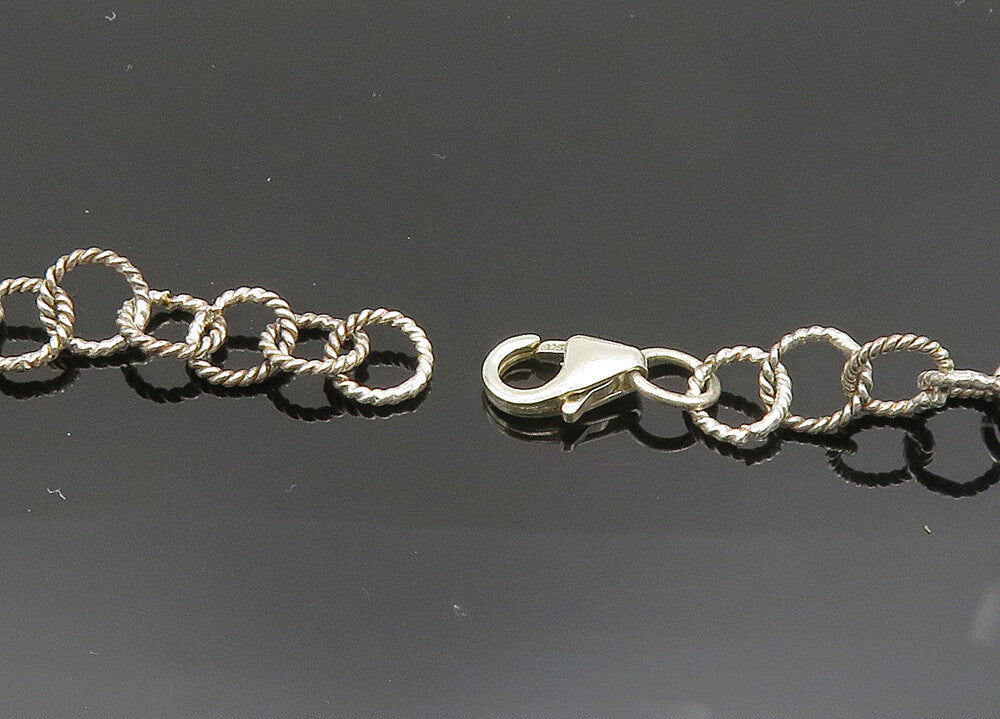 925 Sterling Silver Vintage Moonstone & Multi Stone Chain Necklace NE3331