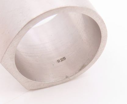 925 Sterling Silver Vintage Ring Engraved Solid Geometric Band  Sz 6.5  RG34097