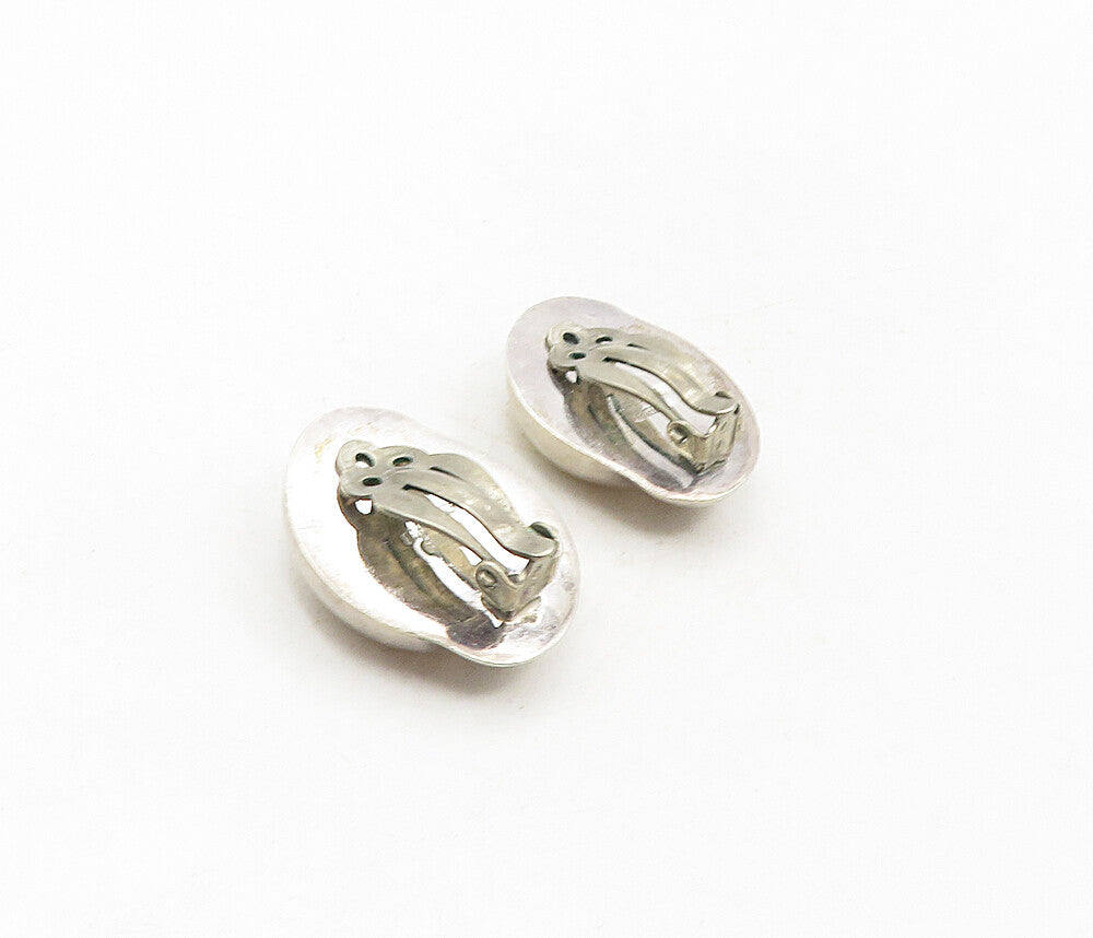 BARRA 925 Sterling Silver  Vintage Shiny Smooth Non Pierce Earrings  EG4813