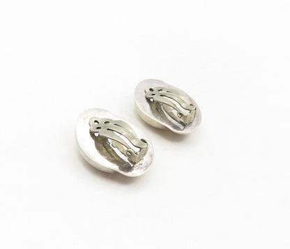 BARRA 925 Sterling Silver  Vintage Shiny Smooth Non Pierce Earrings  EG4813