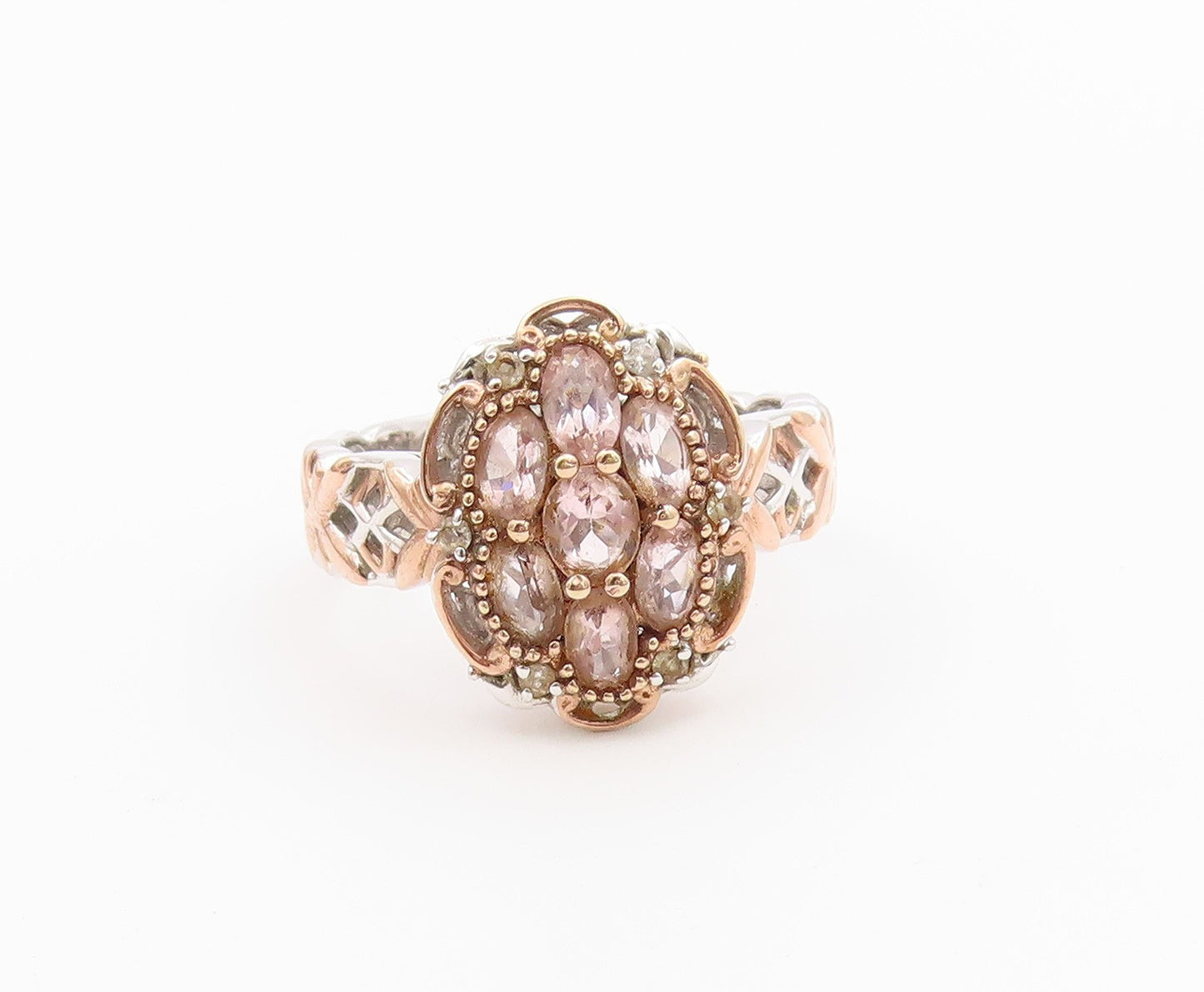 925 Sterling Silver Vintage Ring MICHAEL VALITUTTI Morganite  Sz 11  RG36524