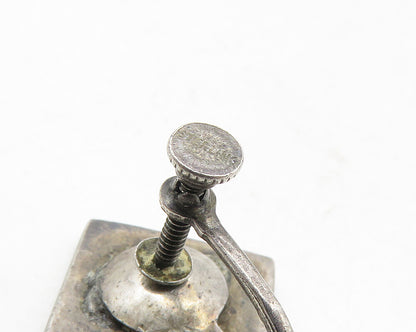925 Sterling Silver  Vintage Oxidized Design Square Non Pierce Earrings  EG5197