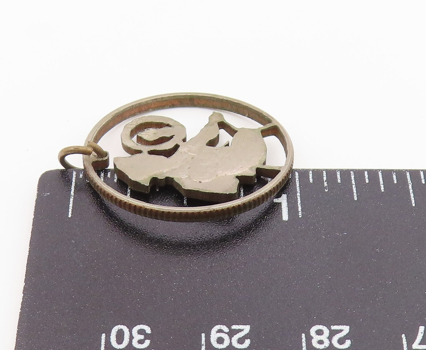 925 Sterling Silver  Vintage Man Playing Drum Dark Tone Pendant  PT17144