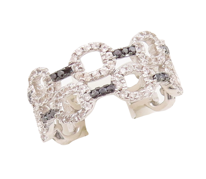 925 Sterling Silver Vintage Ring Designer 0 Linked Topaz & Spinel  Sz 7 RG29370