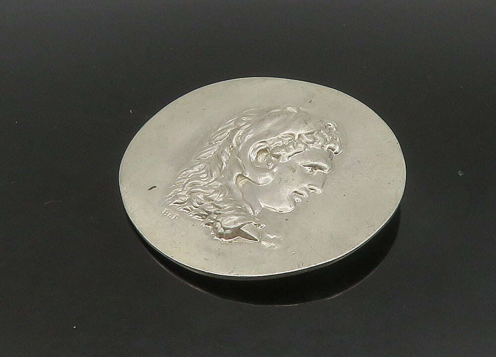 Bn F ECHO 925 Sterling Silver Vintage Heavy Ancient Figure Coin Medal TR3218