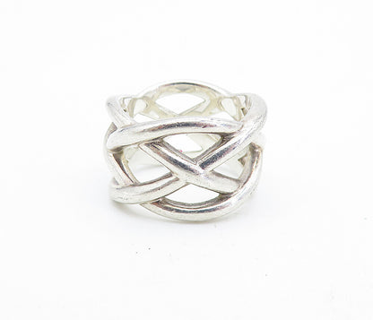 TIFFANY & CO. 925 Silver  Interlaced Braided Open Design Band Ring Sz 5 RG6990