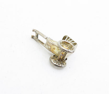 925 Sterling Silver  Vintage Petite Old Fashioned Carriage Pendant  PT3413