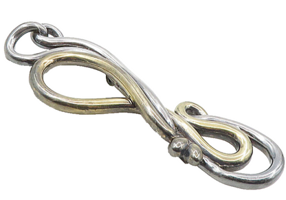 925 Sterling Silver  Vintage Shiny Dark Tone Swirl Design Brooch Pin  BP3465