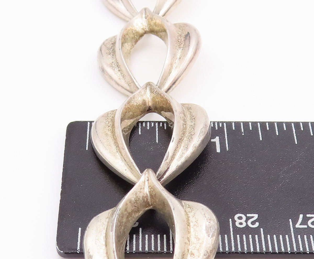 925 Sterling Silver Vintage Bracelet BAYANIHAN Designer Leaf Cut Design  BT10517