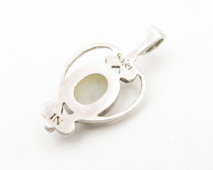 SAJEN 925 Sterling Silver  Vintage Druzy Stone Heart Swirl Pendant  PT10796