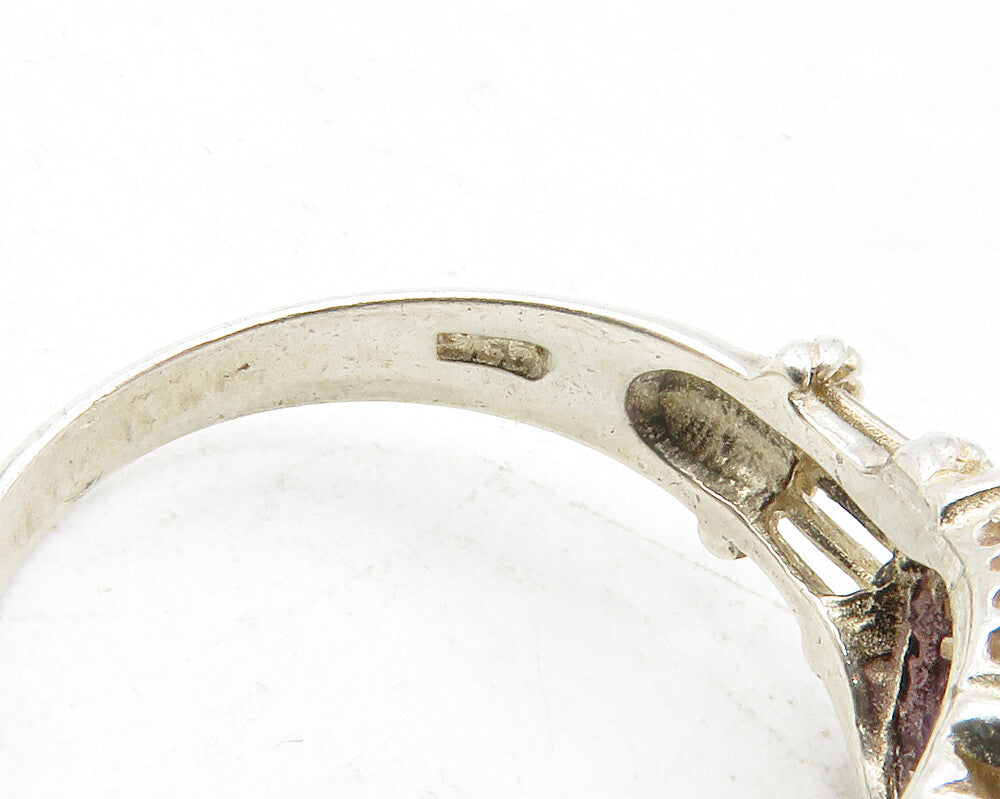 DAVID SIGAL 925 Silver  Vintage Cubic Zirconia Cocktail Ring Sz 10  RG12612