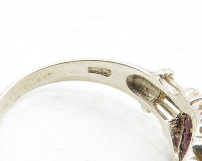 DAVID SIGAL 925 Silver  Vintage Cubic Zirconia Cocktail Ring Sz 10  RG12612