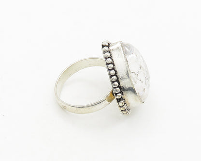 925 Sterling Silver  Vintage Quartz Love Heart Cocktail Ring Sz 10.5  RG19697
