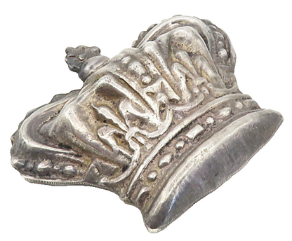 925 Sterling Silver  Vintage Dark Tone Royal Crown Motif Brooch Pin  BP3221