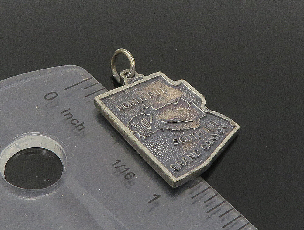 925 Sterling Silver  Vintage Arizona State Map Souvenir Pendant  PT19648