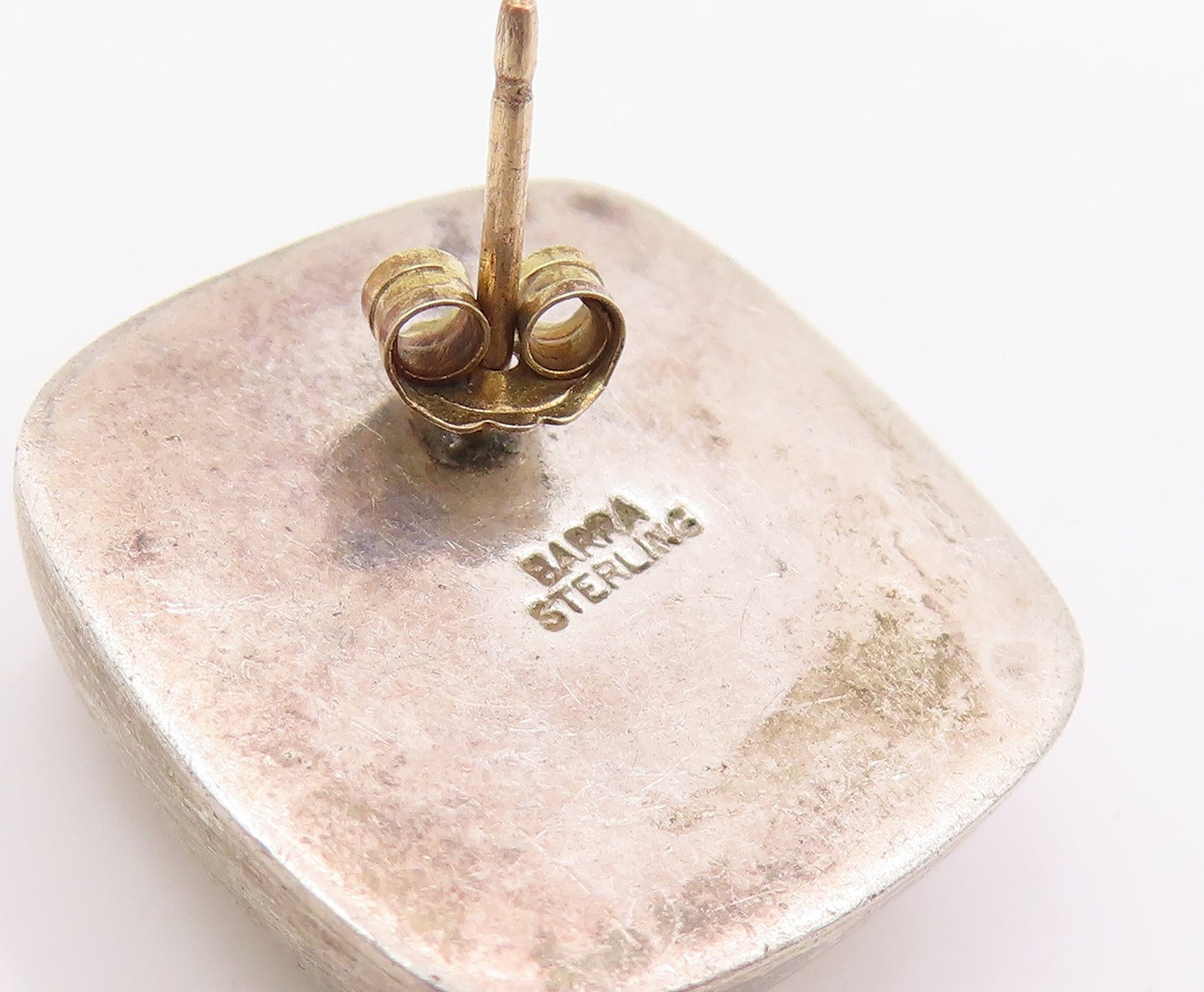 14k Gold & 925 Sterling Silver Vintage Earrings Modernist Single Pieces  EG14303