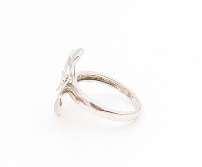 925 Sterling Silver Vintage Ring Classic Carved Daisy Flower Band  Sz 6  RG35104